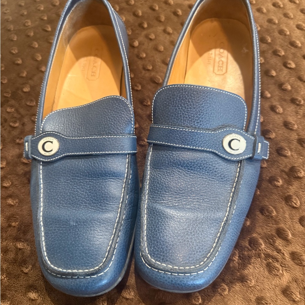 Coach Blue Leather Loafers